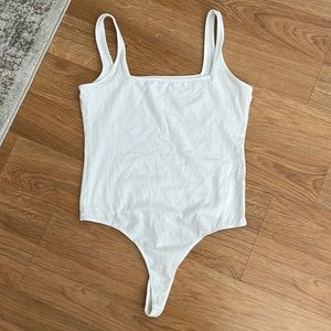 BP. square neck white bodysuit